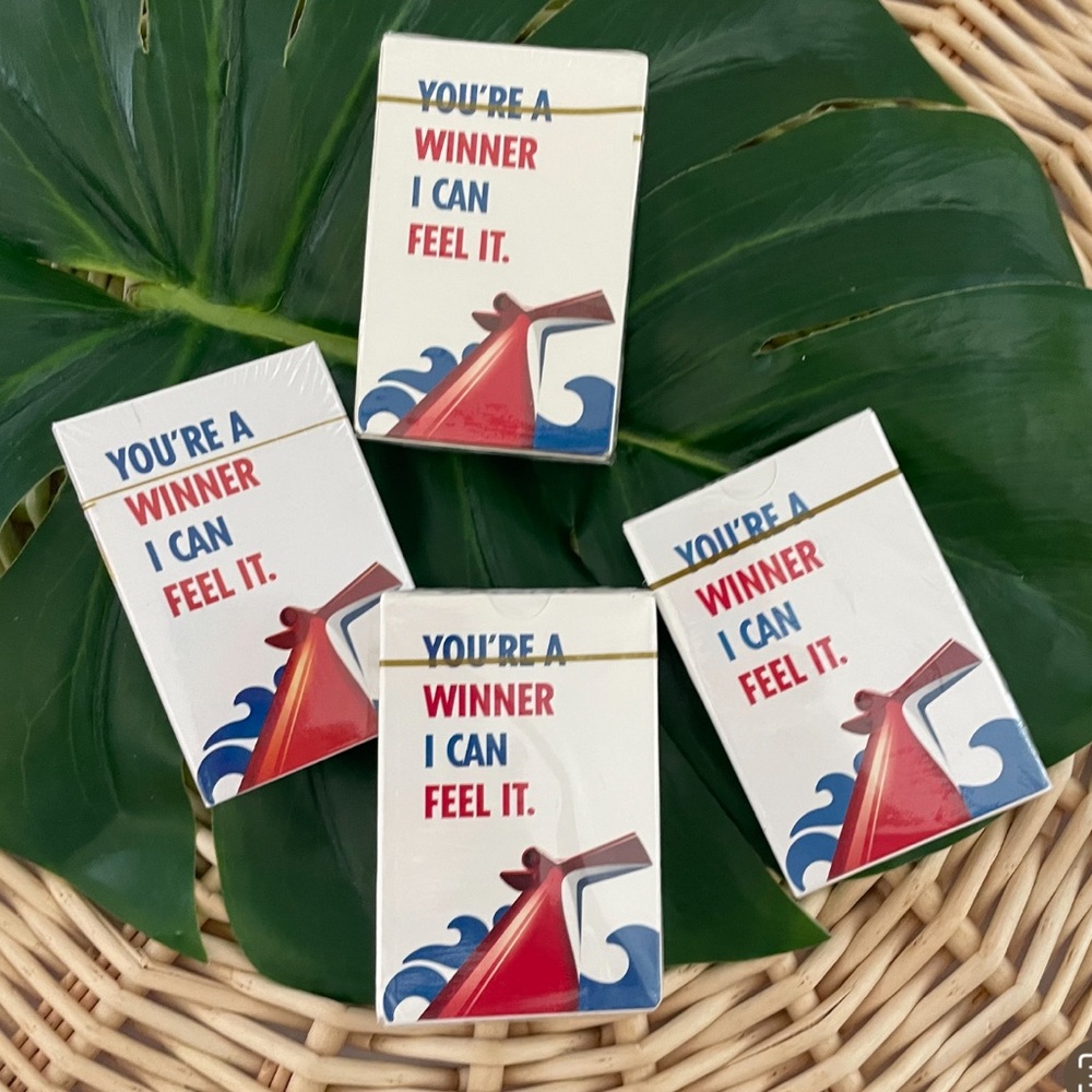 Carnival Cruise Line Vintage (4) decks of playing cards “you’re a winner…” NWT